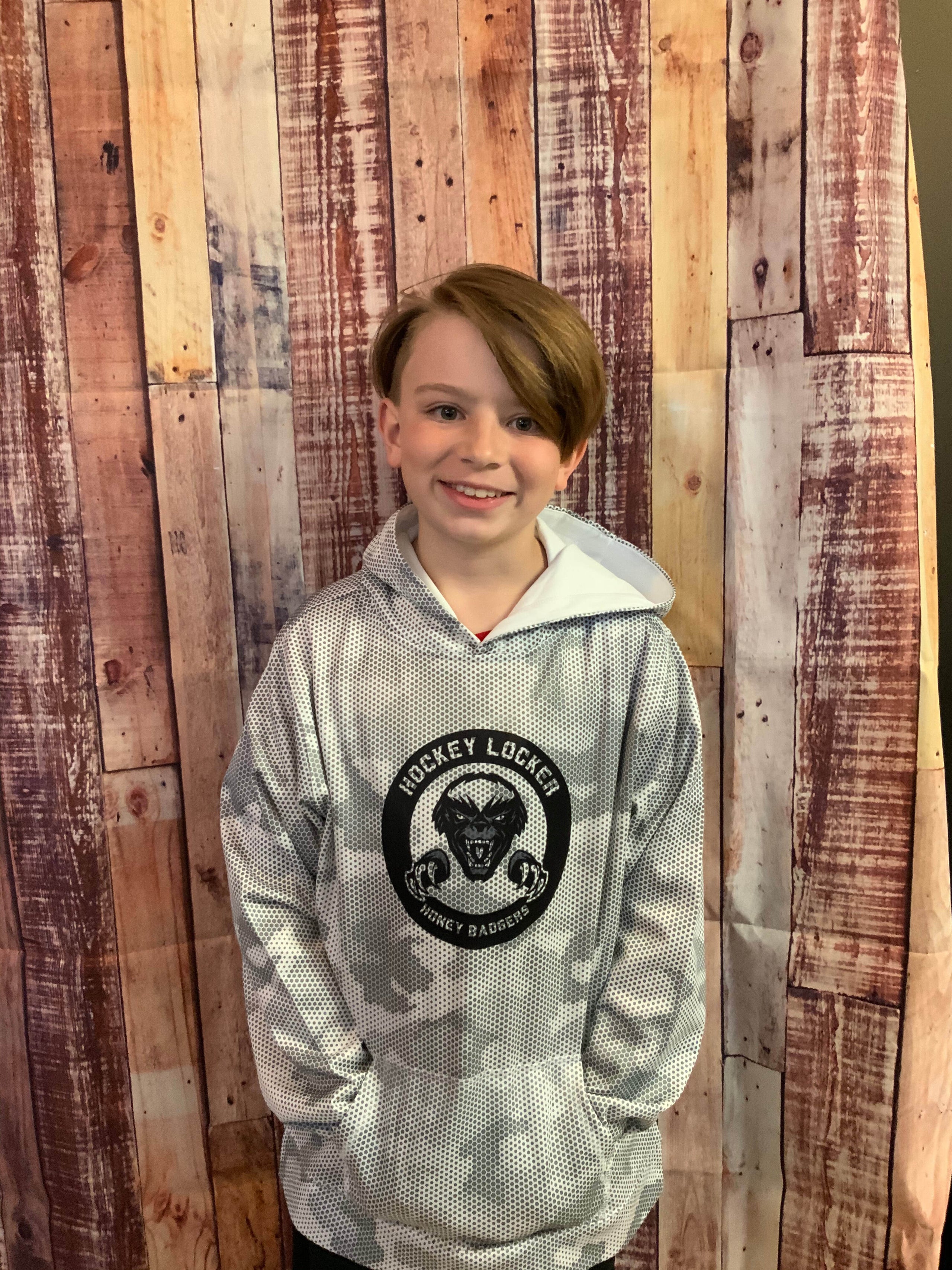 Honey Badgers Youth Sport Tek CamoHex Hooded pullover
